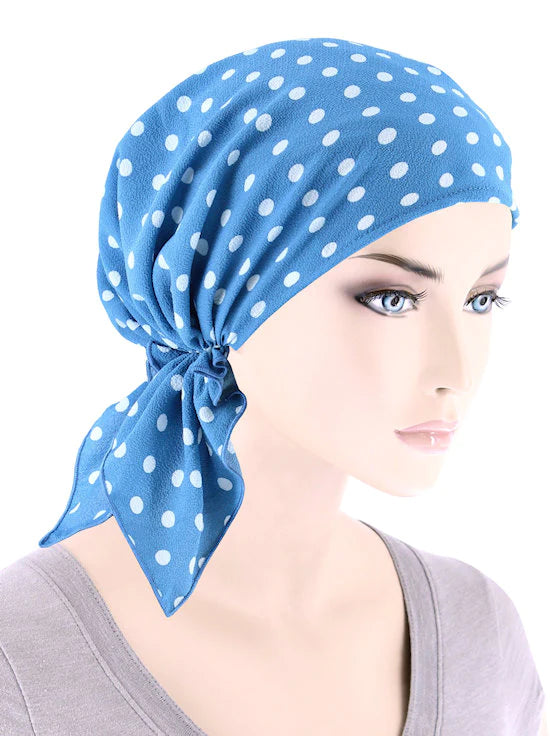 Carolina Blue Polka Shorty Scarf