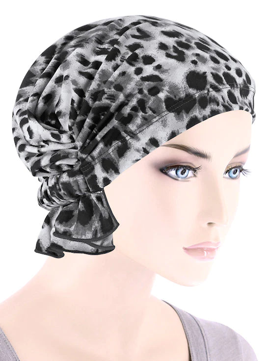 Black Gray Leopard Abbey Cap