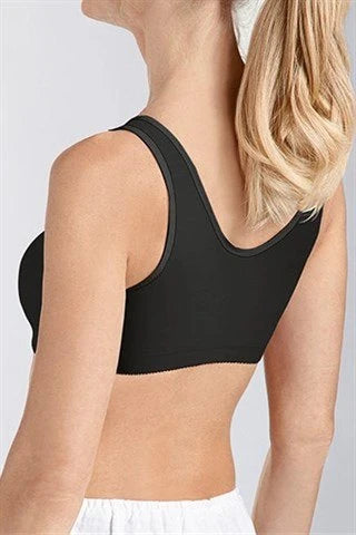 Frances Wire-Free Front Closure Bra- Black