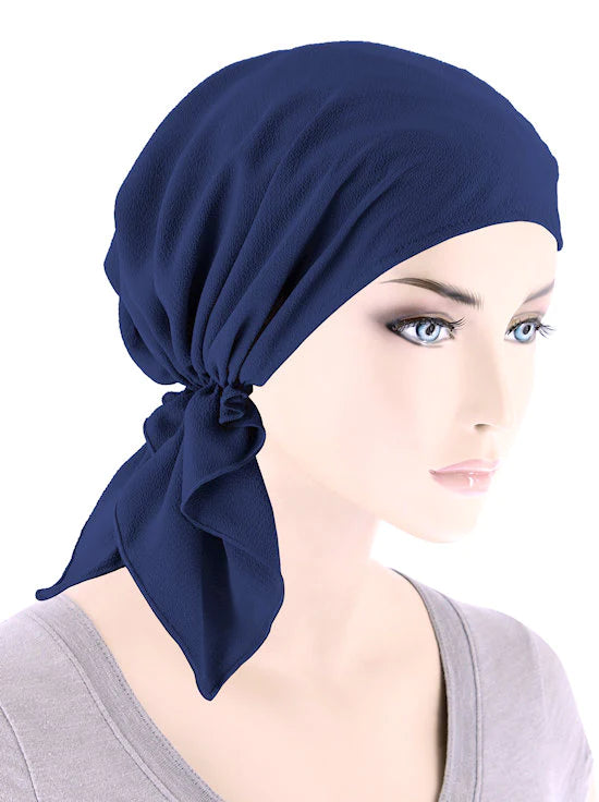 Solid Navy Shorty Scarf