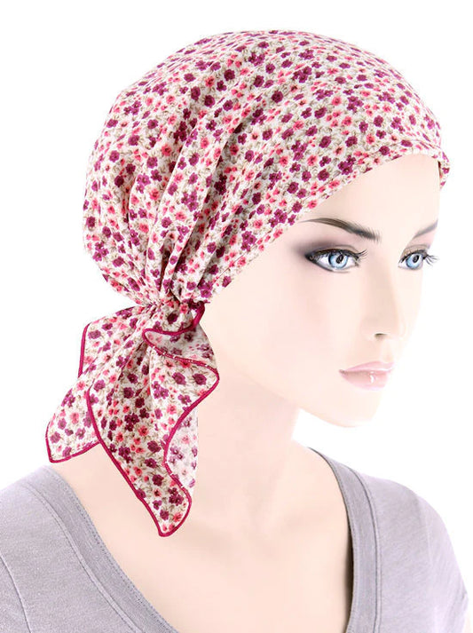 Pink Dainty Floral Shorty Scarf