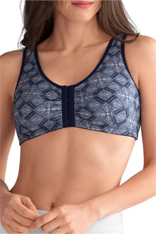 Frances Wire-Free Front-Closure Blue/White