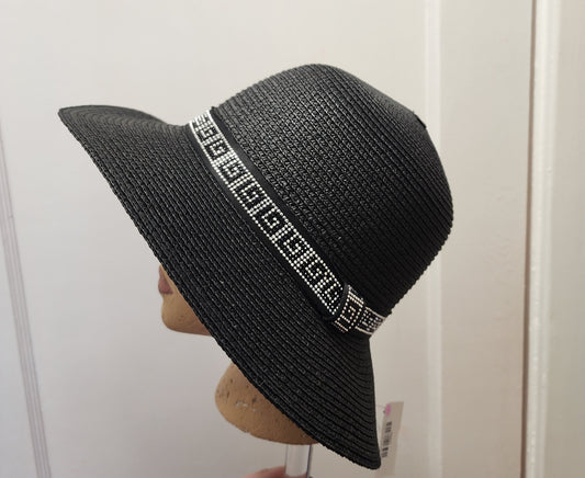 Small Black Hat with Bling Band